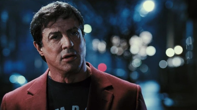 Rocky Balboa (Sylvester Stallone) has a heart-to-heart conversation with his son