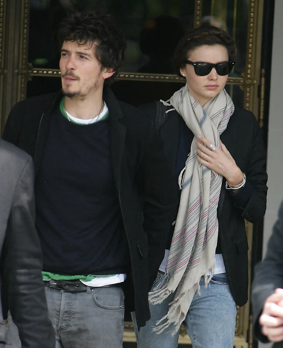 Orlando Bloom and Miranda Kerr leaving their hotel in Paris.