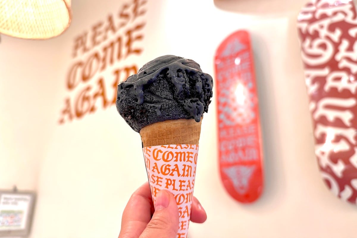 Black Ice Cream in a cone