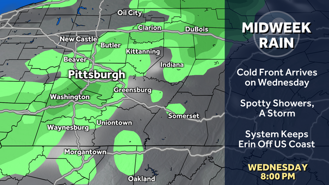 pittsburgh: isolated showers today