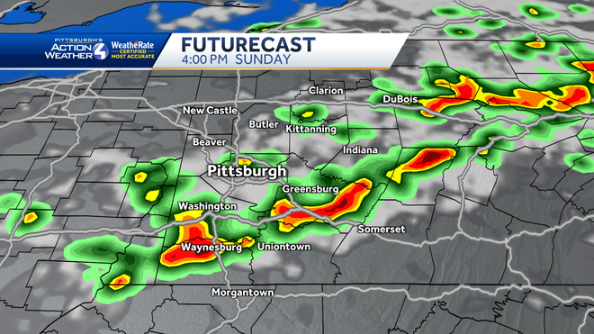 pittsburgh: isolated showers today