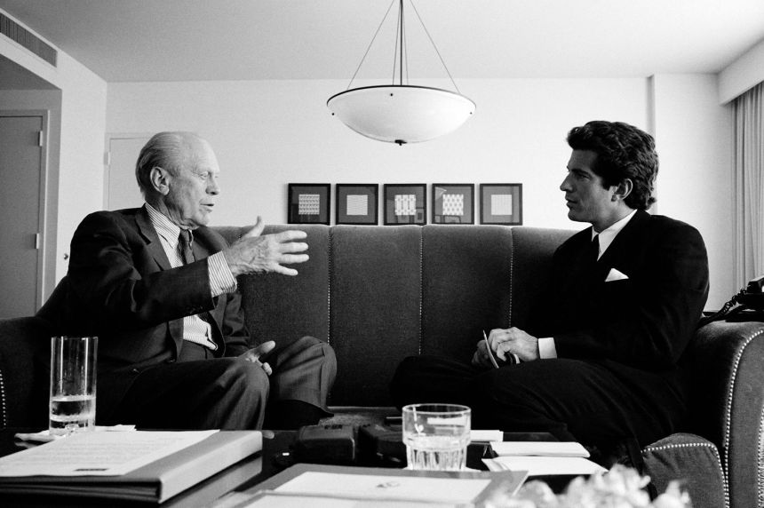 JFK Jr. interviewing former president Gerald R. Ford in September 1996.