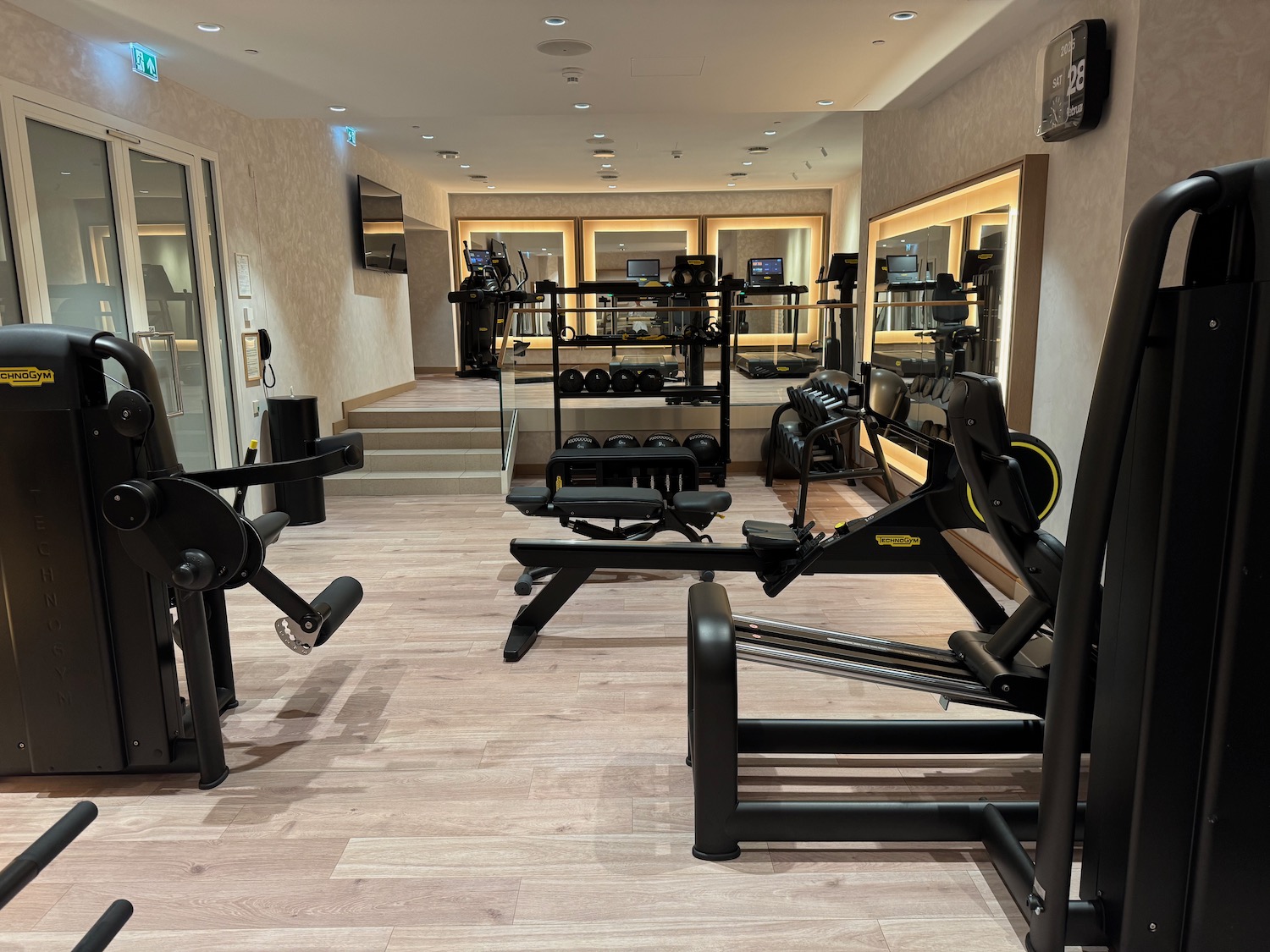 a room with exercise equipment