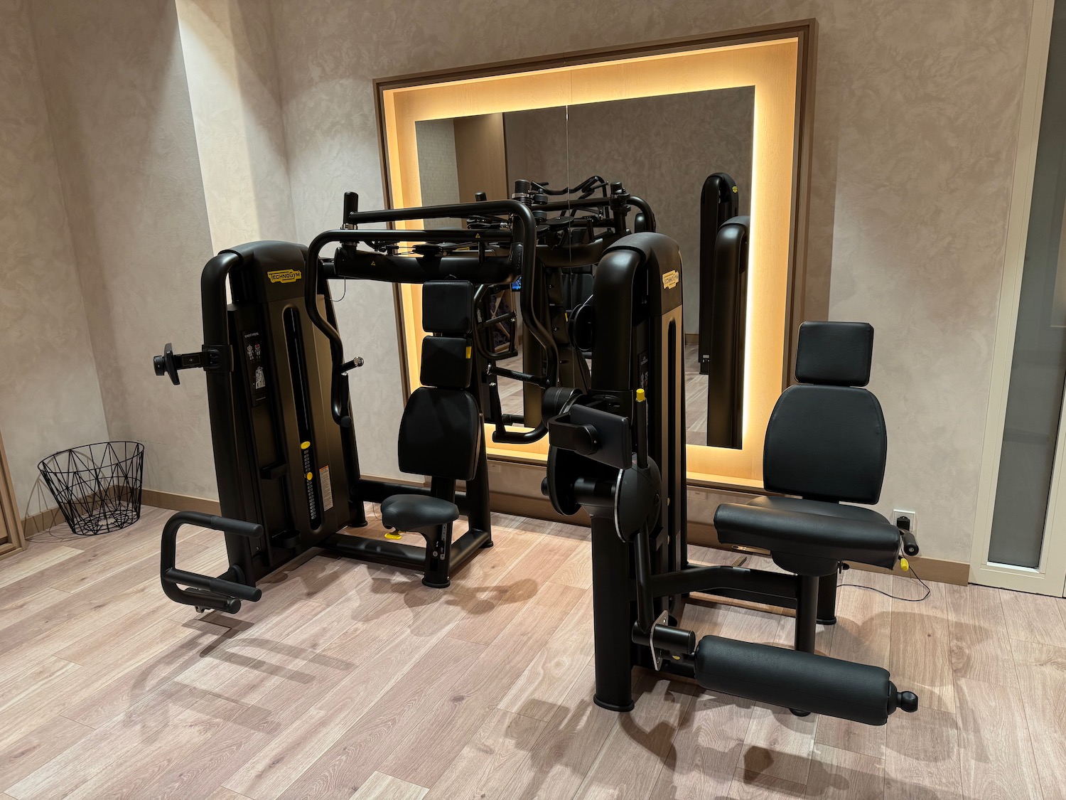 a gym equipment in a room