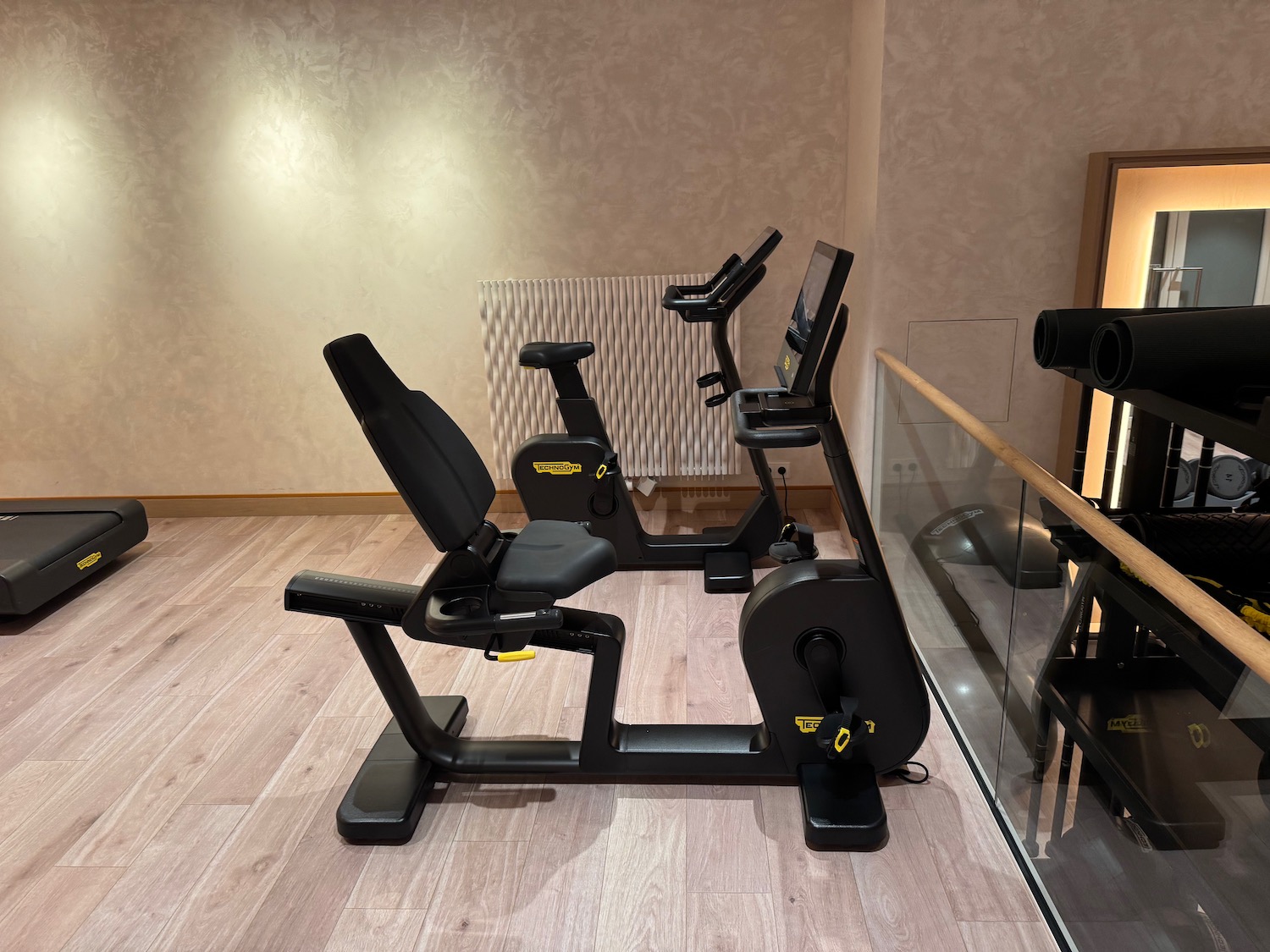 exercise machines in a room