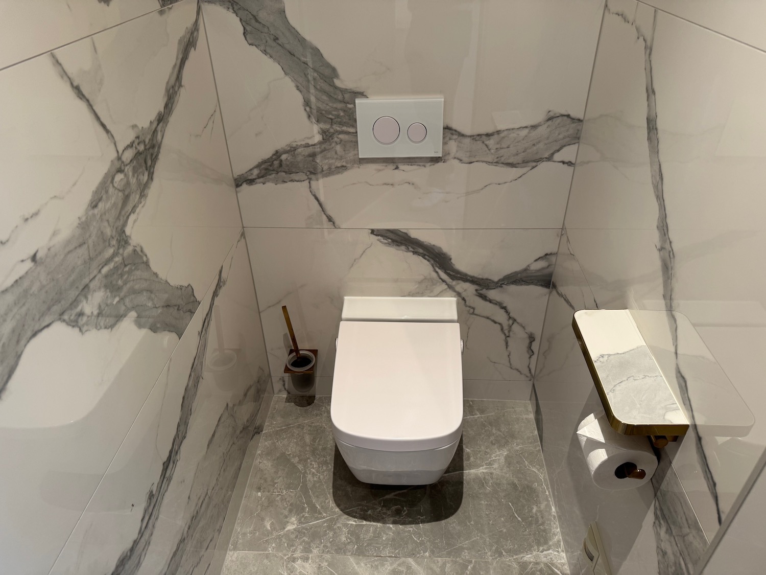 a toilet in a bathroom