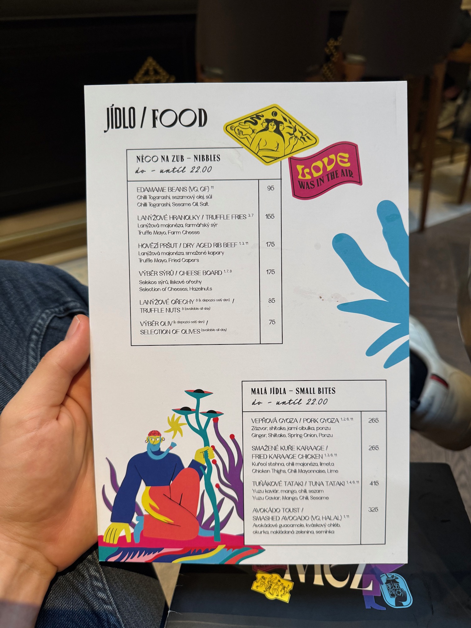 a hand holding a menu