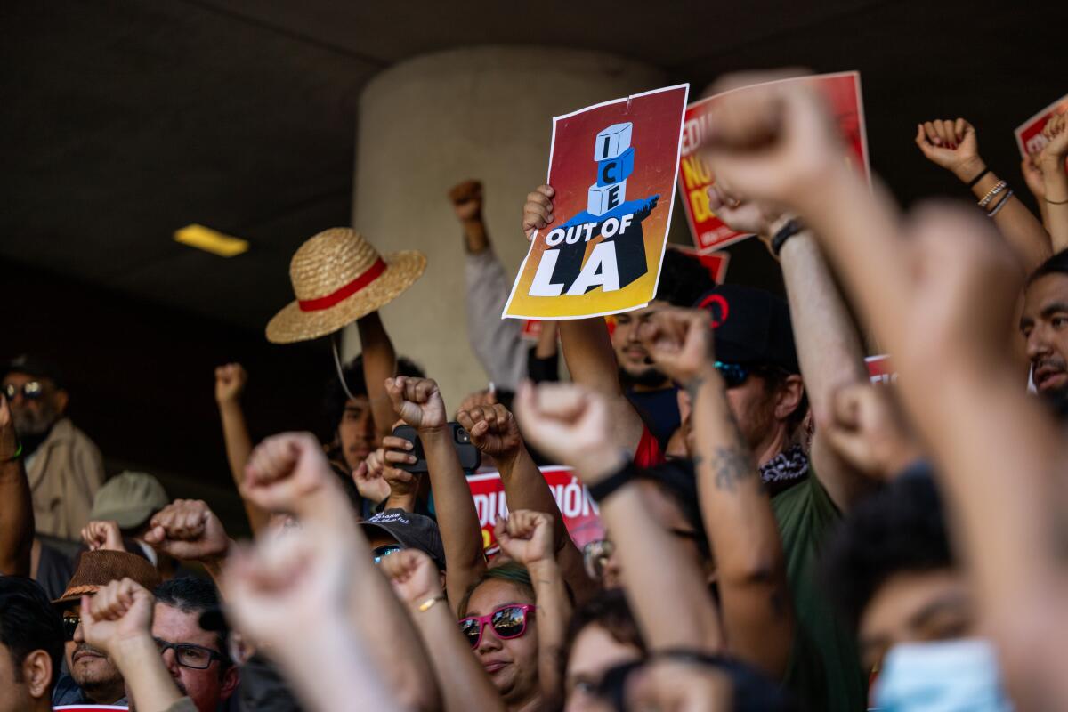 Rally for Reseda Charter High School senior Benjamin Marcelo Guerrero-Cruz at LAUSD Headquarters.