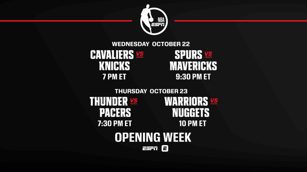 ESPN and ABC Unveil Blockbuster NBA Opening Week and Christmas Day Broadcast Schedules for 2025-26 Regular Season