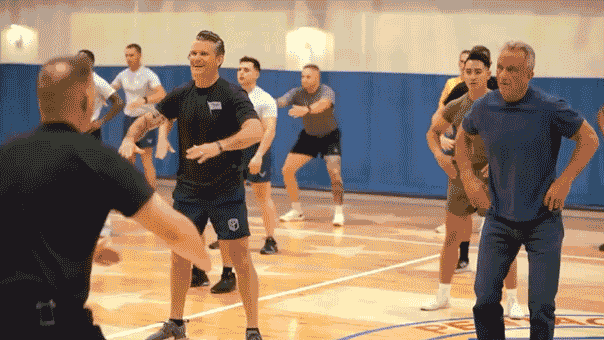 Kennedy and Hegseth face off in DoD fitness challenge workout