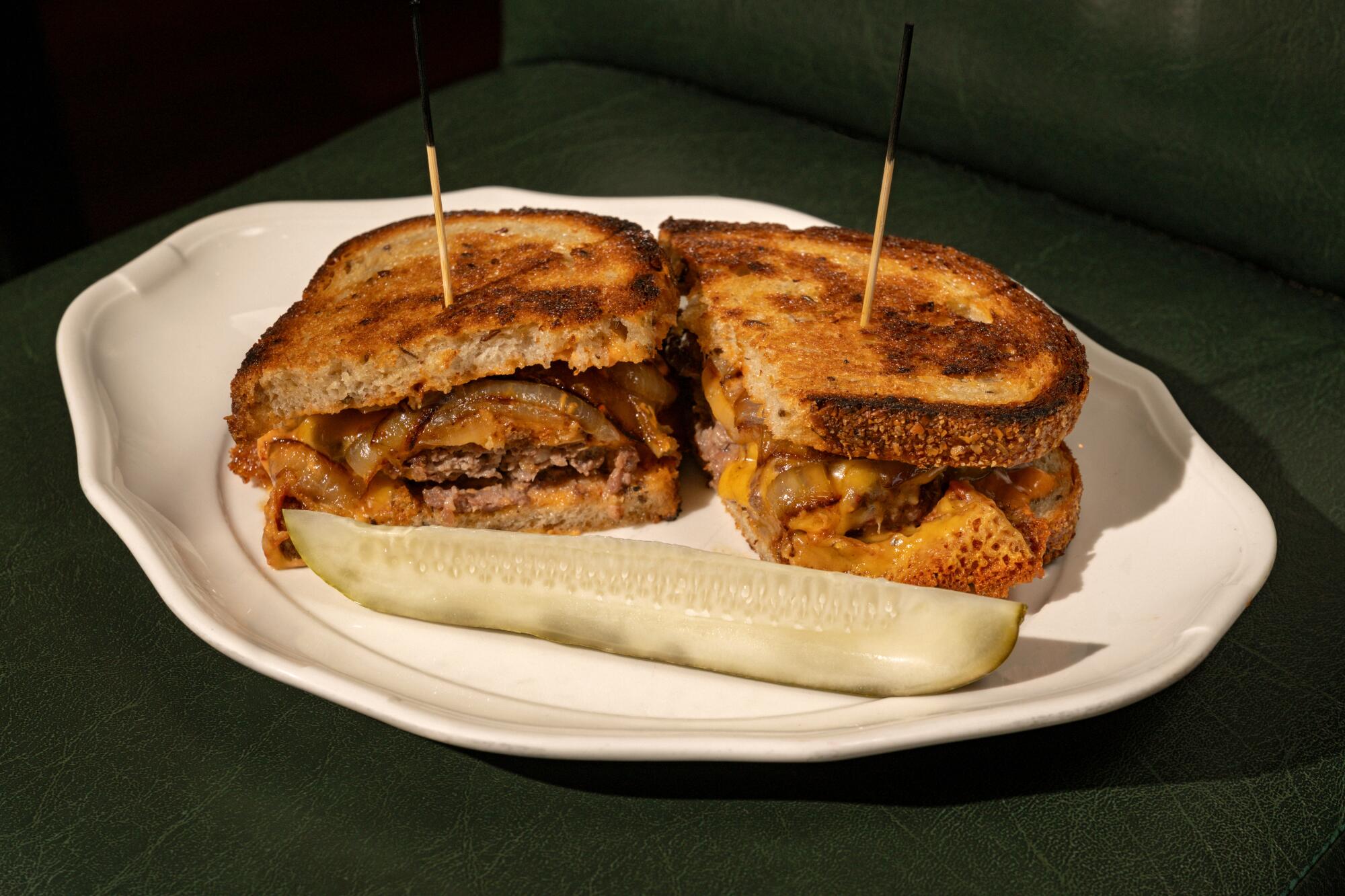 Chef Nancy Silverton's patty melt at Osteria Mozza.
