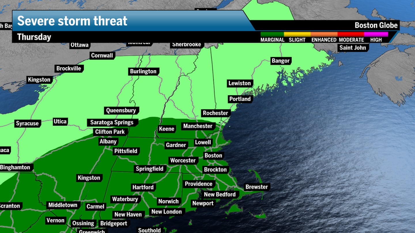 There may be a handful of severe thunderstorms to develop across Southern New England.