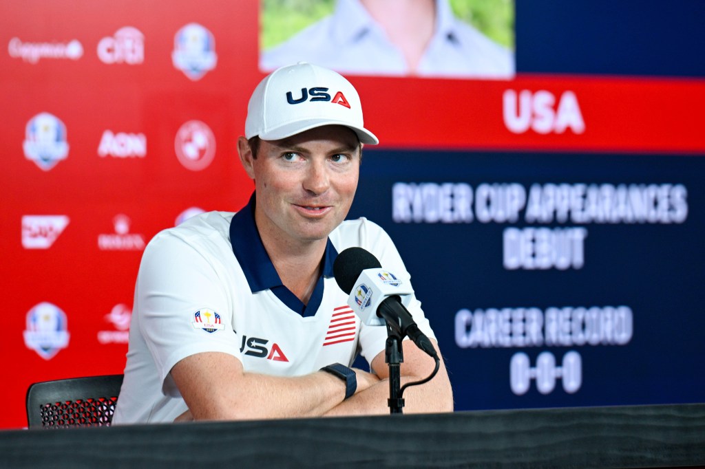 Ben Griffin press conference before a practice round of the Ryder Cup golf tournament at Bethpage Black. 