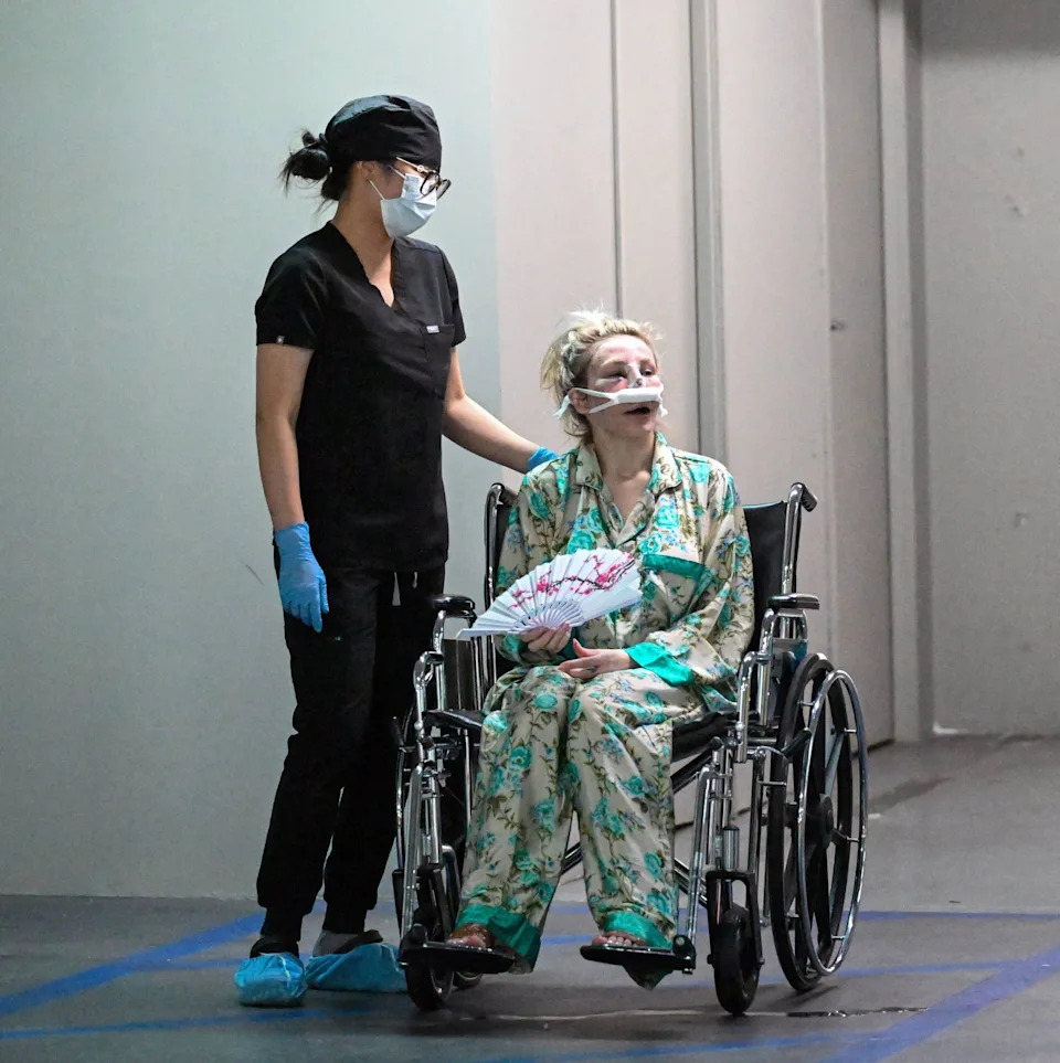 Courtney Stodden leaving Beverly Hills Dr. Motykies office after apparent rhinoplasty