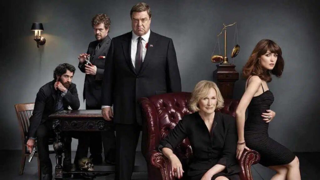 Glenn Close, Rose Byrne, and the cast of Damages season 4