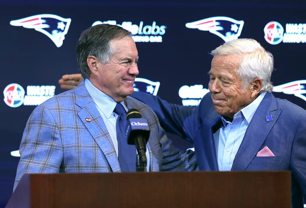 Supporters of Bill Belichick (left) loudly proclaimed the Robert Kraft-produced "The Dynasty" docuseries a smear job against the legendary coach. But as the ugly losses pile up under his reign at North Carolina, it's looking more like the series was spot-on.