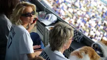 LOS ANGELES, CA - OCTOBER 28:  Sydney Sweeney looks on during Game Four of the 2025 World Series presented by Capital One between the Toronto Blue Jays and the Los Angeles Dodgers at Dodger Stadium on Tuesday, October 28, 2025 in Los Angeles, California. (Photo by Joe Scarnici/MLB Photos via Getty Images)