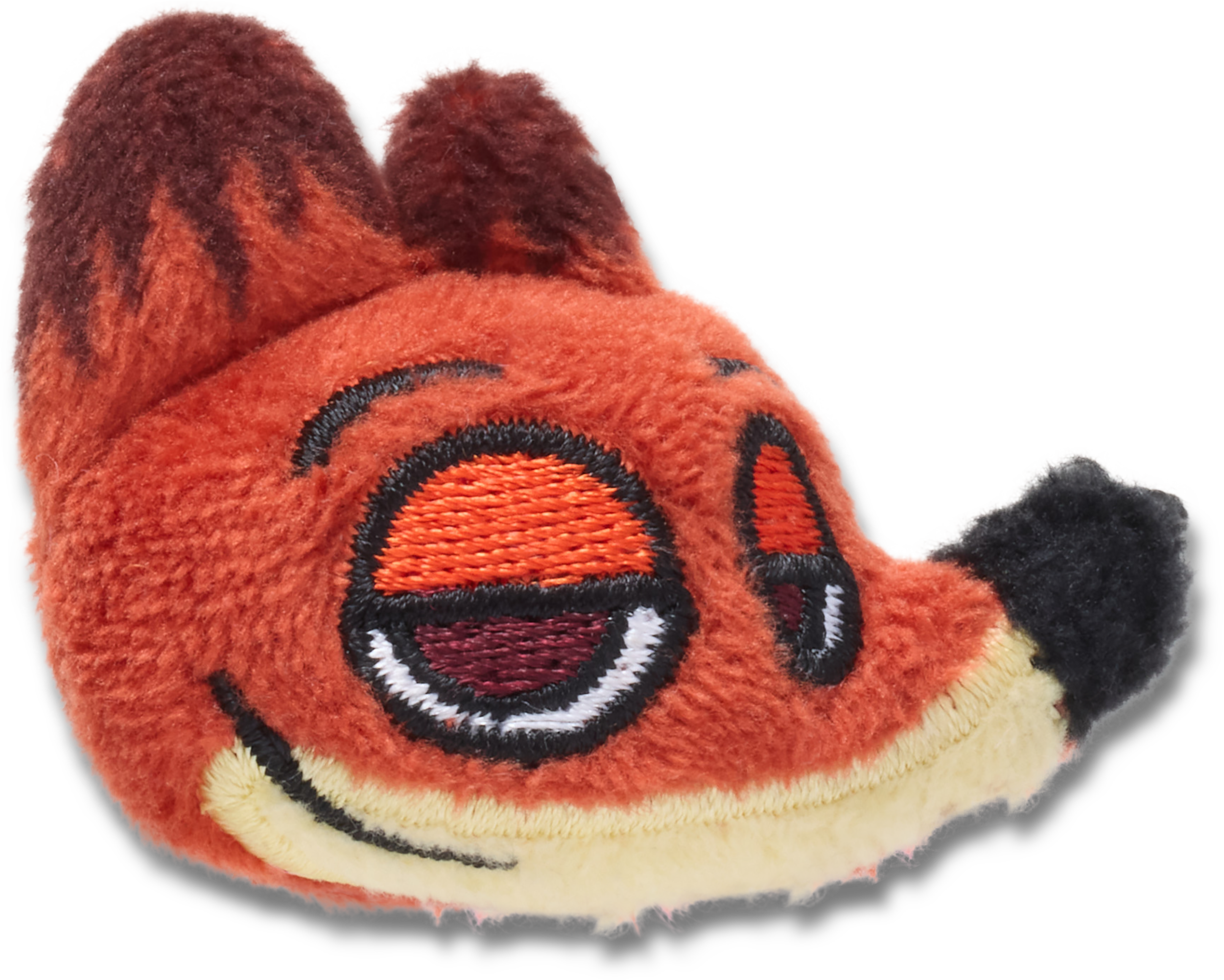 Plush toy fox with embroidered sleepy eyes, inspired by Zootopia 2, from Disney Parks merchandise, not pictured near a castle.
