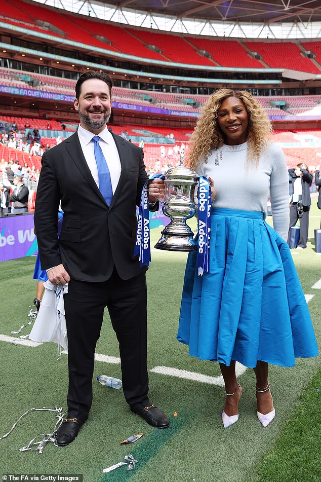 Reddit founder and Chelsea Women investor Alexis Ohanian (left) attended the FA Cup final win in May with his wife, tennis legend Serena Williams