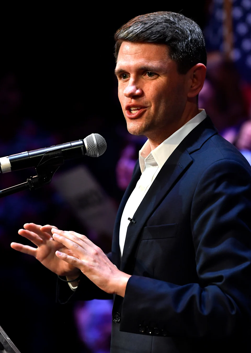 U.S. Senate hopeful James Talarico addresses a crowd of 400 in San Angelo Oct. 9. Talarico, a state representative, is running to be the Democratic Party’s nominee in 2026 for the U.S. Senate seat held by Republican John Cornyn.