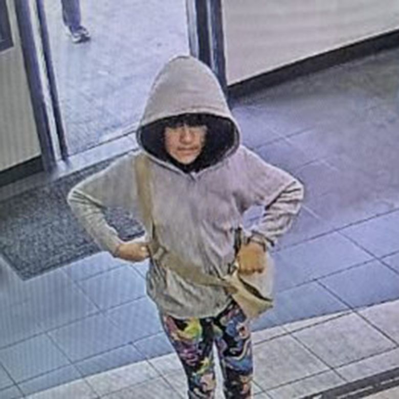 Surveillance images taken from October 7 appear to show missing Melodee Buzzard wearing a wig.
