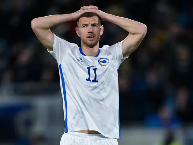 Edin Dzeko of Bosnia Herzegovina on March 26, 2023