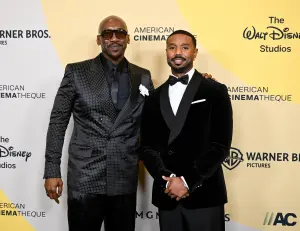 Mahershala Ali and Michael B. Jordan at the 39th American Cinematheque Awards held at The Beverly Hilton on November 20, 2025 in Los Angeles, California.
