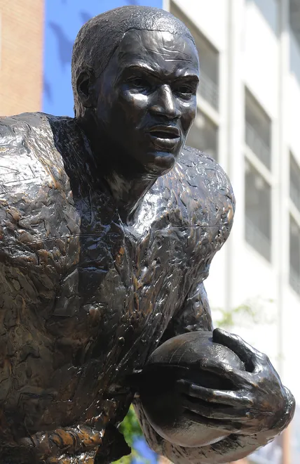 Bo Jackson's Heisman statue at Jordan Hare Stadium in Auburn, Ala. on Saturday April 14, 2012.(Montgomery Advertiser, Mickey Welsh)