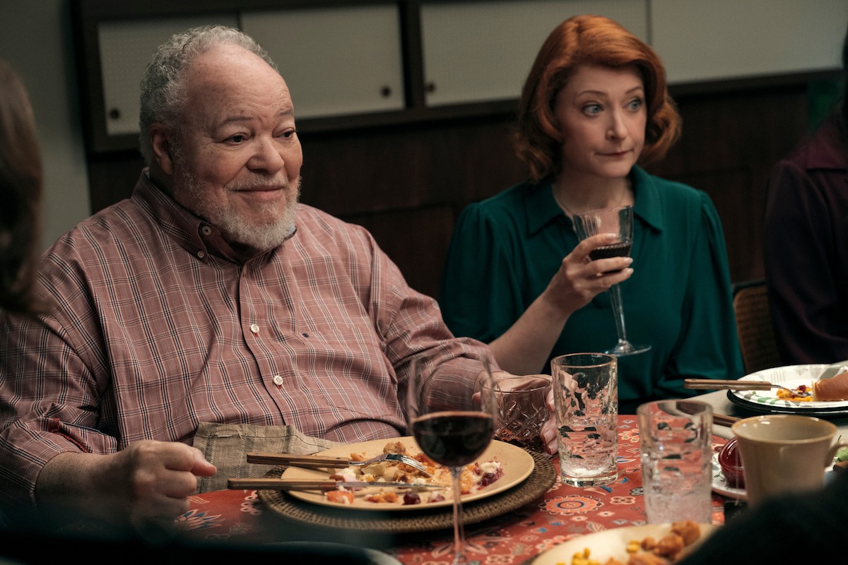 Stephen McKinley Henderson as Calbert and Kerry O'Malley as Megan in ‘A Man on the Inside’ Season 2.