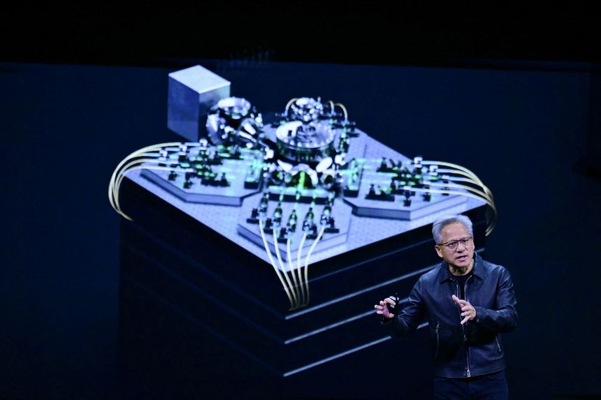 Nvidia CEO Jensen Huang speaks in Washington, DC, on October 28.