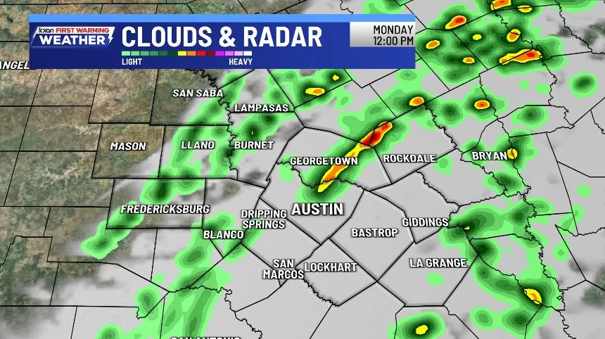 Showers and thunderstorms to start the week