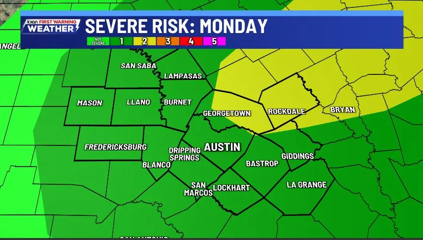 Marginal to slight risk for severe storms
