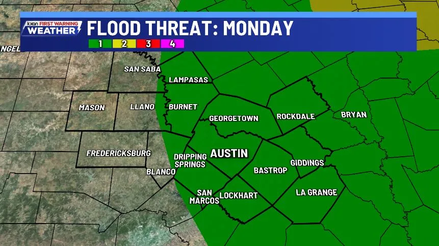 Monday's flood threat