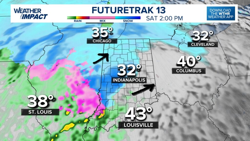 Tracking heavy, slushy snow changing to rain across Indiana Saturday PM | Weather Impact Alert