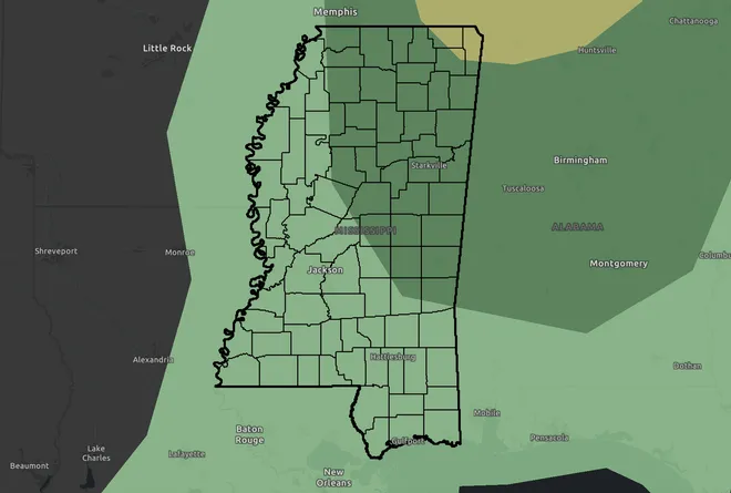 Severe weather is possible in the northeast portion of Mississippi on Friday.
