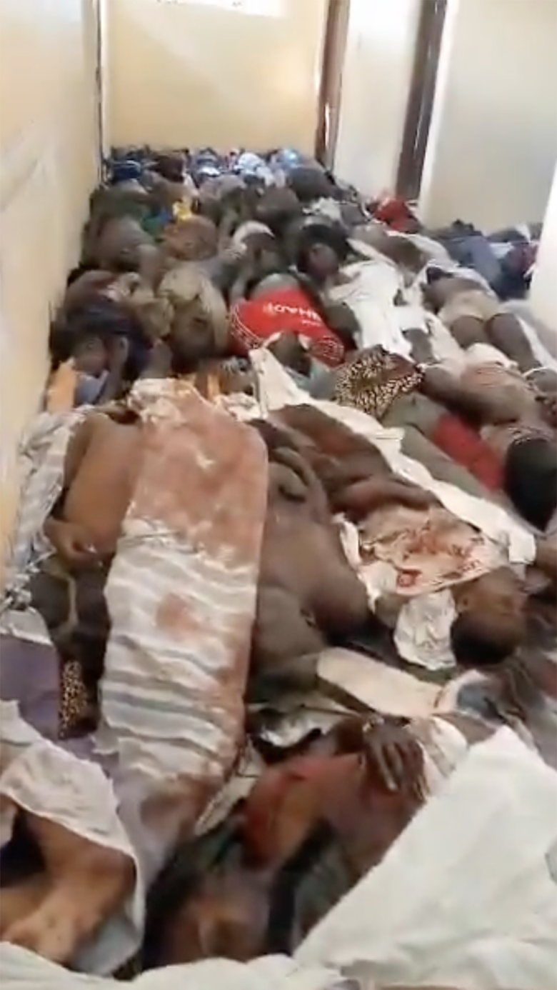 CNN verified videos of bodies covering the floor inside the Mwananyamala Hospital in Dar es Salaam.