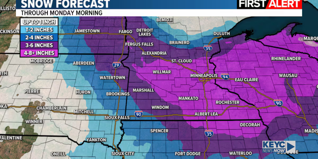 Dangerous winter storm underway today through Monday morning