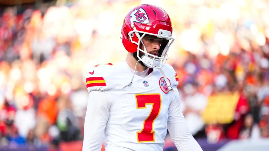 Kansas City Chiefs kicker Harrison Butker.