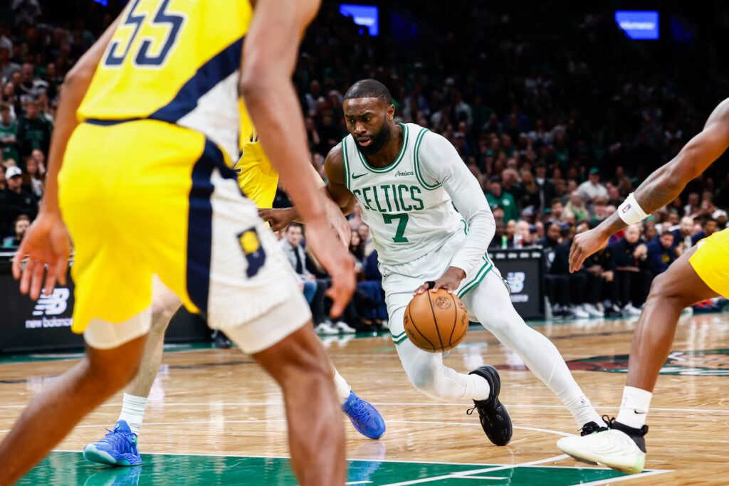 Jaylen Brown and the Celtics rallied for a 103-95 win over Indiana on Monday.