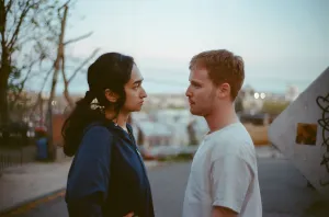 PREPARATION FOR THE NEXT LIFE, from left: Sebiye Behtiyar, Fred Hechinger, 2025. ph: Jaclyn Martinez / © Amazon MGM Studios /Courtesy Everett Collection