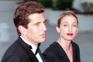 John Kennedy Jr. with his wife Carolyn Bessette Kennedy arrive at the annual John F. Kennedy Library Foundation dinner in honor of the former President's 82nd Birthday, Sunday, May 23, 1999 at the Kennedy Library in Boston, MA.  Staff Photo Justin Ide  SAVED PHOTO MONDAY (