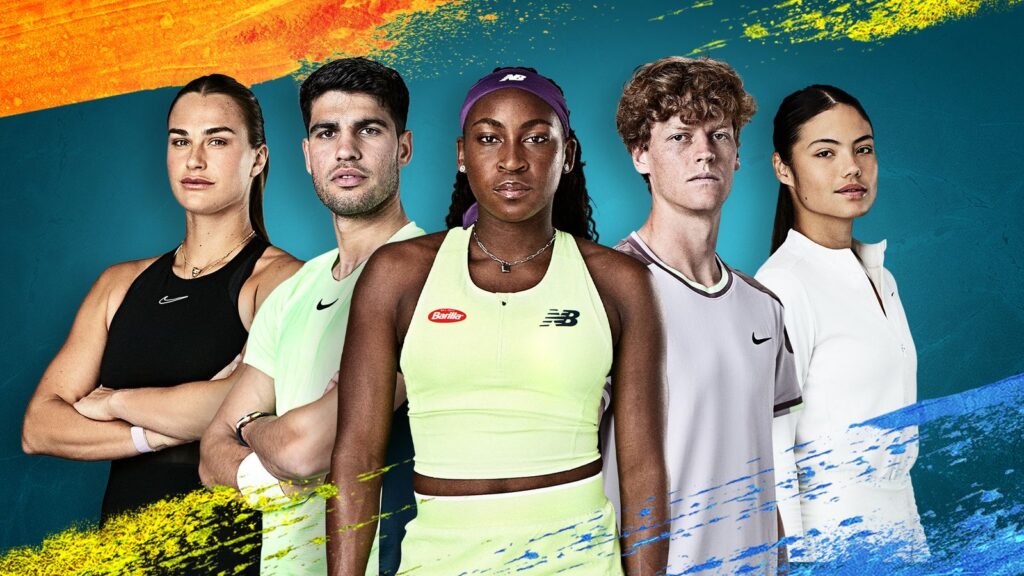 Carlos Alcaraz, Coco Gauff, Aryna Sabalenka, Jannik Sinner and Emma Raducanu - US Open Tennis 2025