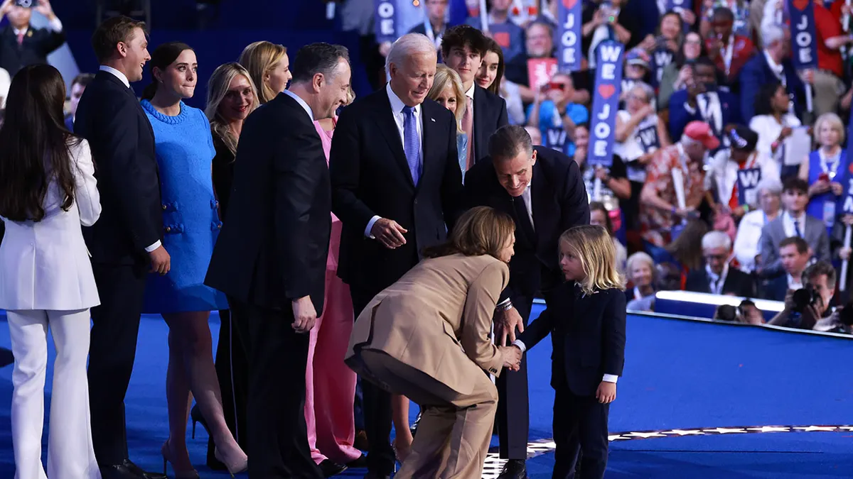Kamala Harris meeting Beau Biden Jr at the DNC