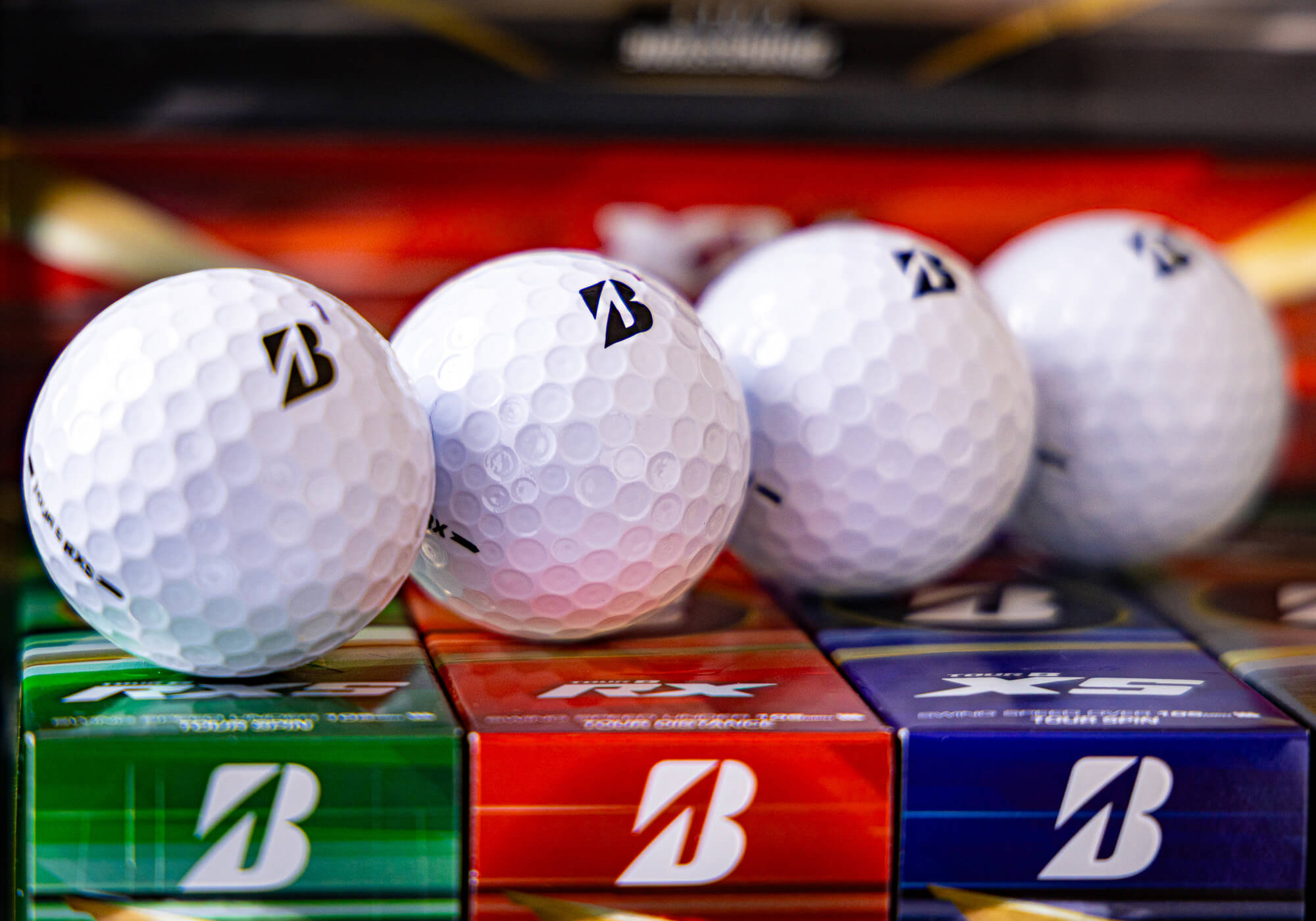 Bridgestone TOUR B series golf ball.