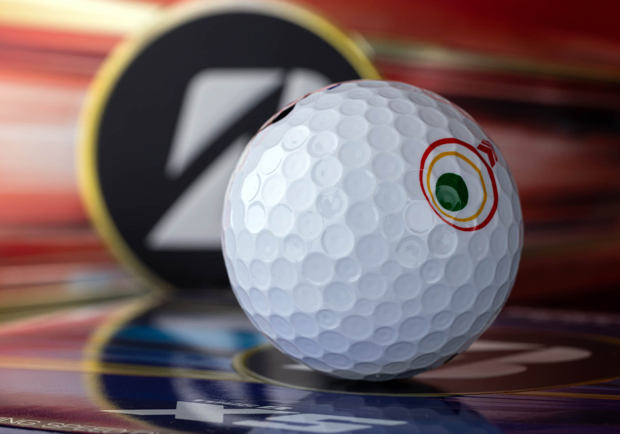 A Bridgestone TOUR B Mindset golf ball
