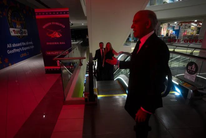Guests arrive at Gov. Mikie Sherrill's Inaugural Ball in the American Dream Mall, Jan 20, 2026, East Rutherford, NJ, USA.