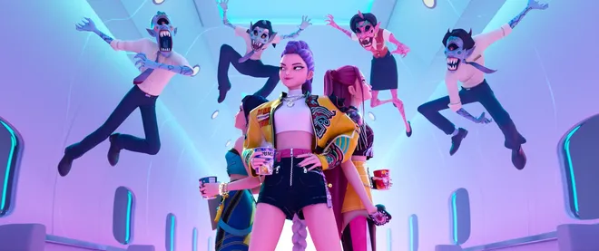 K-pop singers Rumi, Mira and Zoey battle a demonic boy band in the animated adventure