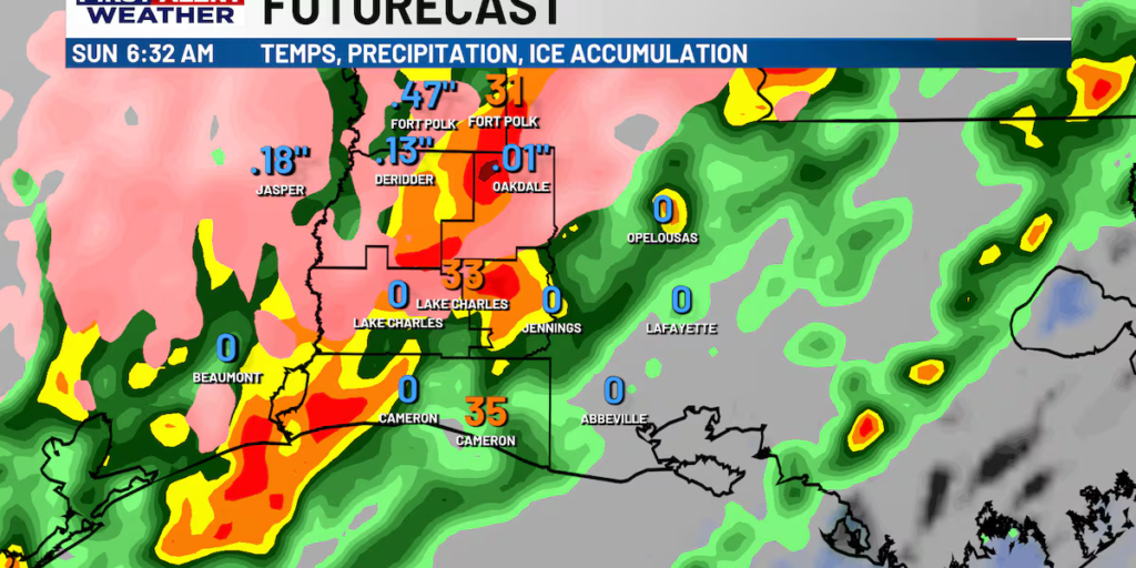 Rain is likely for all with an ice threat still possible for northern SWLA