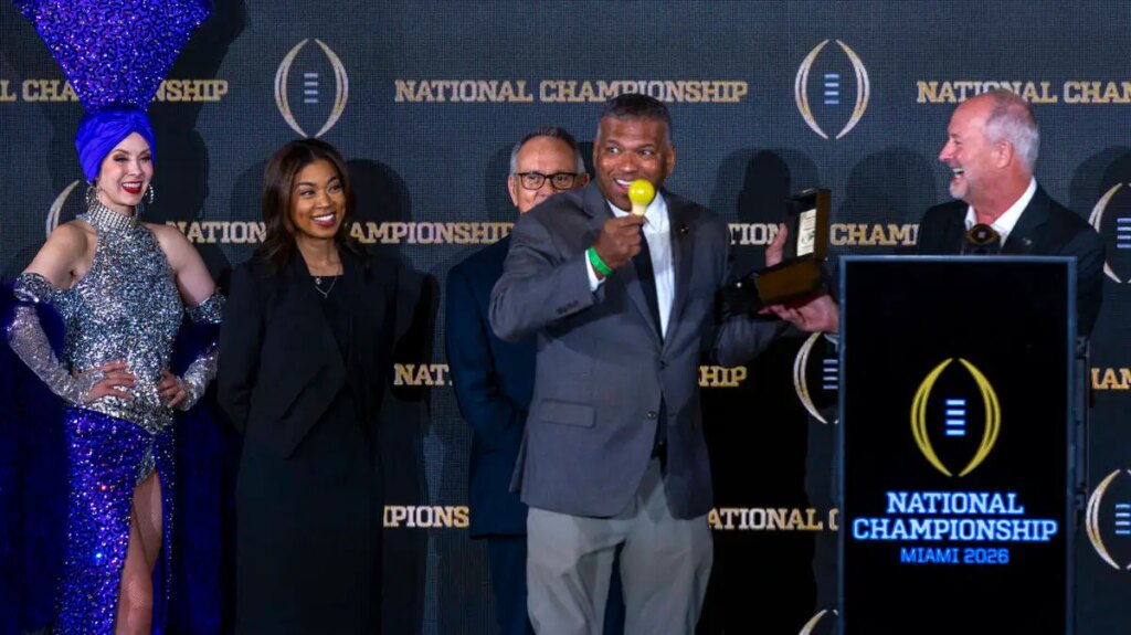 CFP Executive Director Rich Clark holds a lightbulb used on the "Welcome to Fabulous Las Vegas" ...