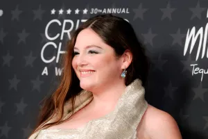 SANTA MONICA, CALIFORNIA - FEBRUARY 07: Megan Stalter, winner of the Best Comedy Series Award for “Hacks”, poses in the press room during the 30th Annual Critics Choice Awards at Barker Hangar on February 07, 2025 in Santa Monica, California. (Photo by Emma McIntyre/Getty Images for Critics Choice Association)